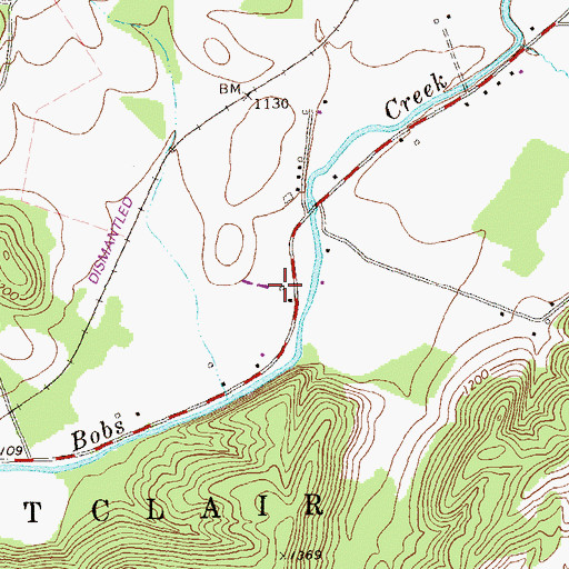 Topographic Map of Acker School, PA