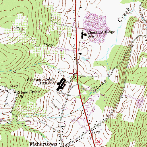 Topographic Map of Eight Square School, PA