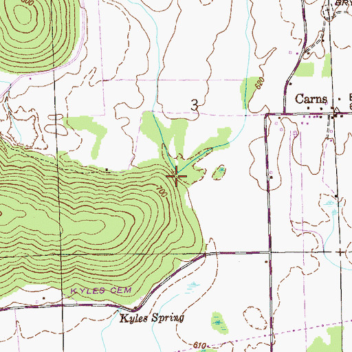 Topographic Map of Inglis Branch, AL