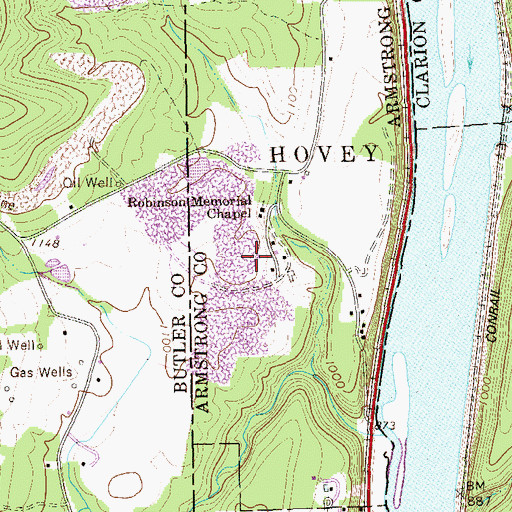 Topographic Map of Happy Retreat, PA