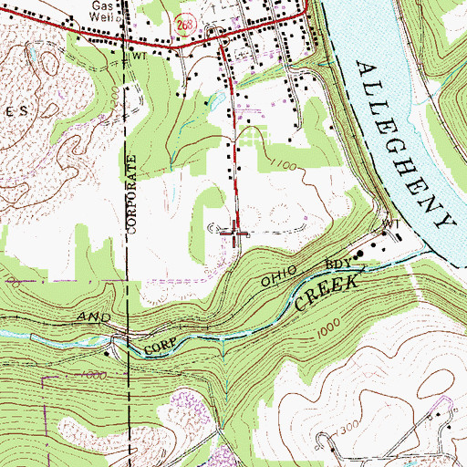 Topographic Map of Farrentown, PA