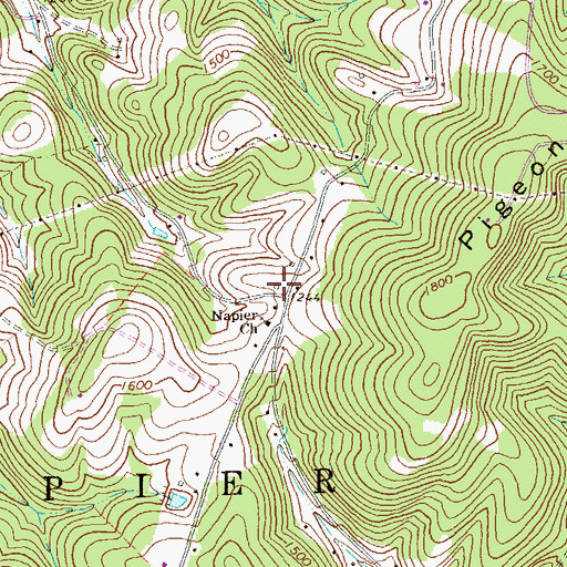 Topographic Map of Amick School, PA