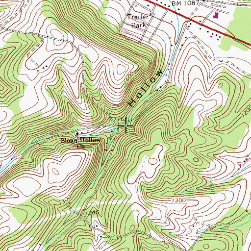 Topographic Map of Sloan Hollow School (historical), PA