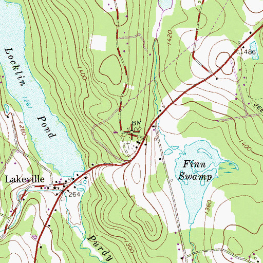 Topographic Map of Purdytown, PA
