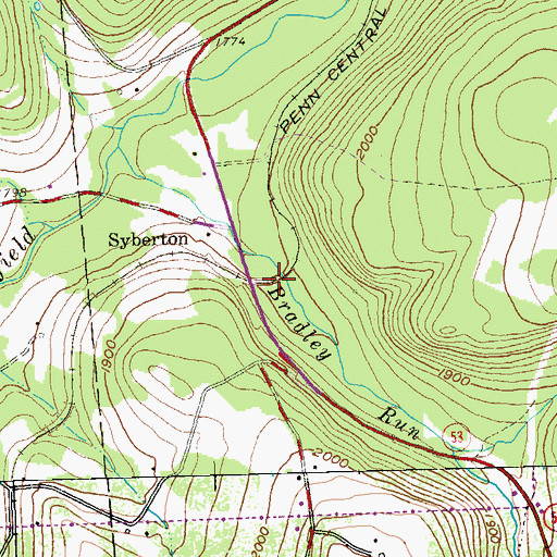 Topographic Map of Dawson Station (historical), PA