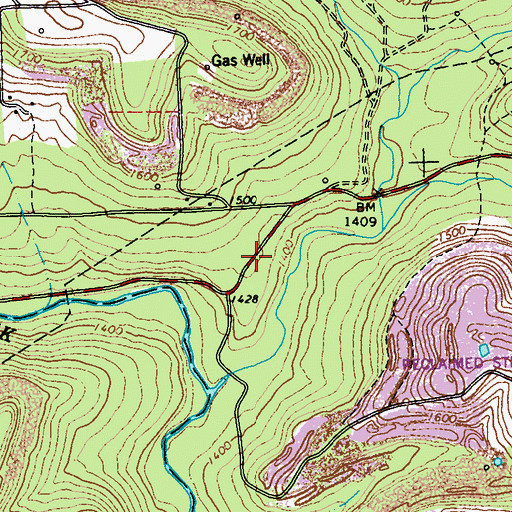 Topographic Map of Robertsville, PA