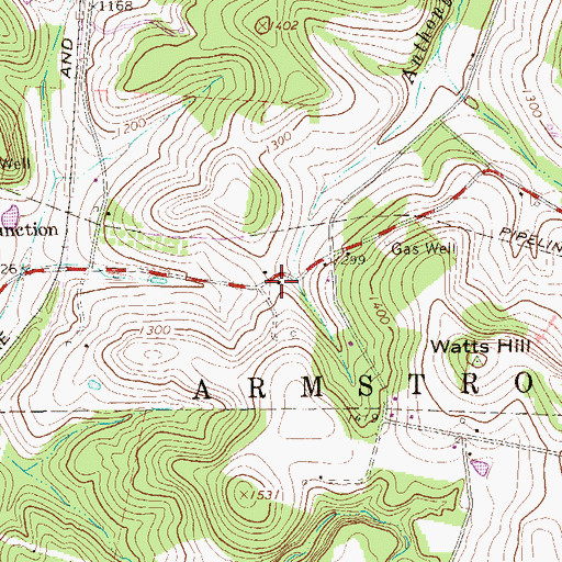Topographic Map of Stewardsville, PA
