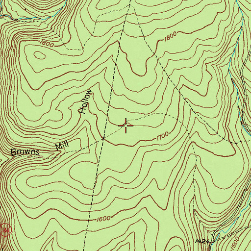 Topographic Map of Left Fork Trail, PA