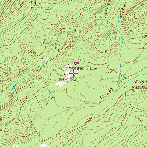Topographic Map of Alan Seeger Picnic Area, PA