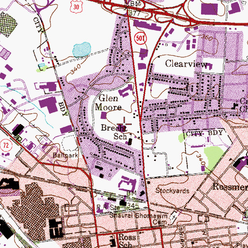 Topographic Map of Golden Triangle Shopping Center, PA