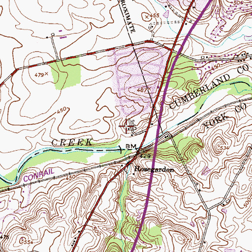 Topographic Map of Rose Garden Park, PA