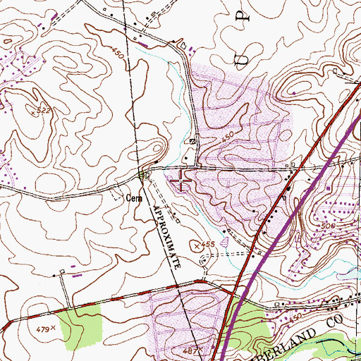 Topographic Map of Center Square Park, PA