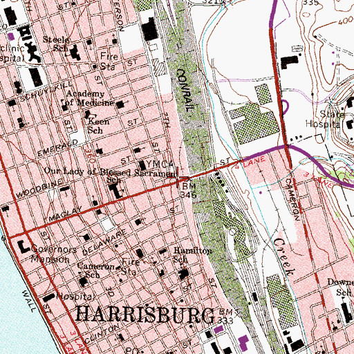 Topographic Map of Braxton Park, PA