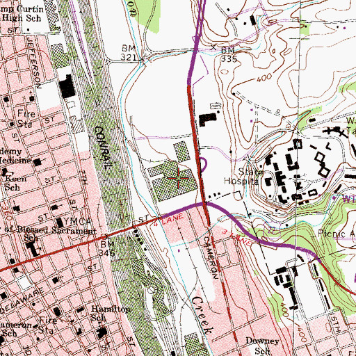 Topographic Map of State Farm Show Building, PA