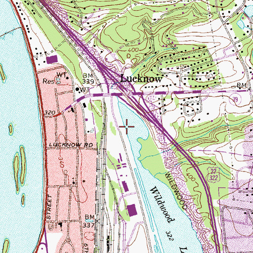 Topographic Map of Wildwood Lake Nature Center, PA