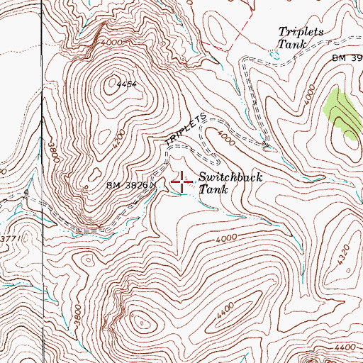 Topographic Map of Switchback Tank, AZ