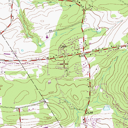 Topographic Map of Shawntree Golf Course, PA