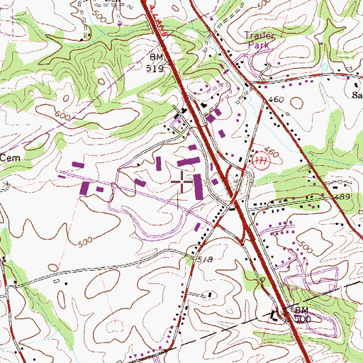 Topographic Map of Fairview Industrial Park, PA