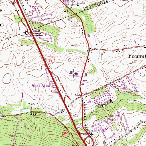 Topographic Map of Valley Green Mall, PA