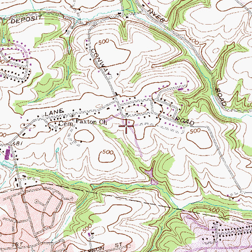 Topographic Map of Hodges Heights Park, PA