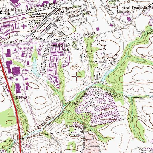 Topographic Map of Kohl Memorial Park, PA