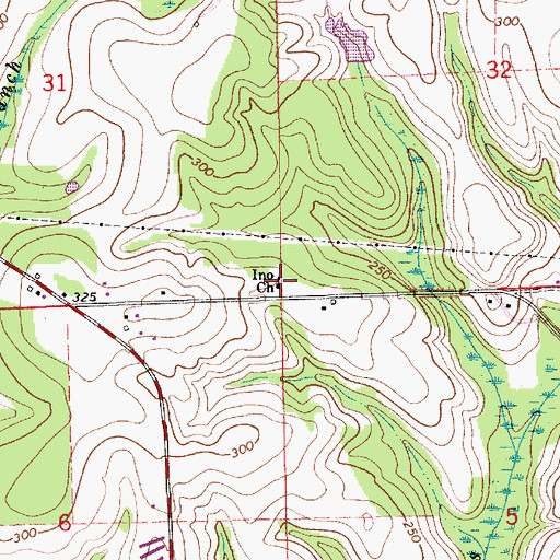 Topographic Map of Ino Church, AL