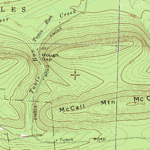 Topographic Map of Black Gap Trail, PA