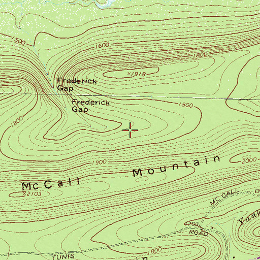 Topographic Map of Fredricks Trail, PA