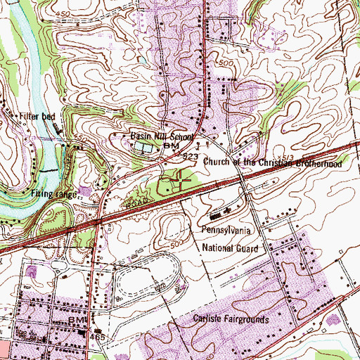 Topographic Map of Shaffer Park, PA