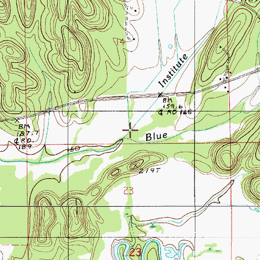 Topographic Map of Institute Creek, AL
