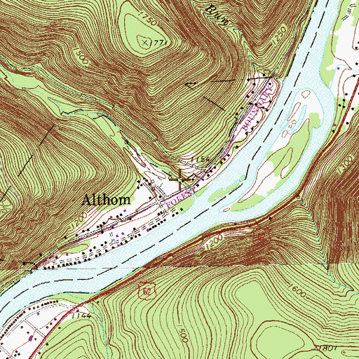 Topographic Map of Thompsons Station (historical), PA