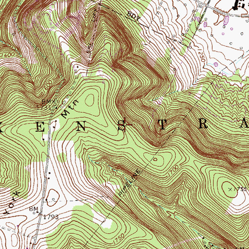 Topographic Map of Youngville High School, PA