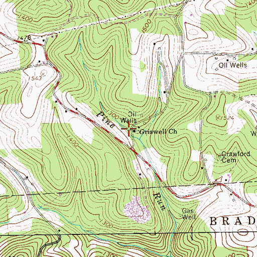 Topographic Map of Criswell City, PA