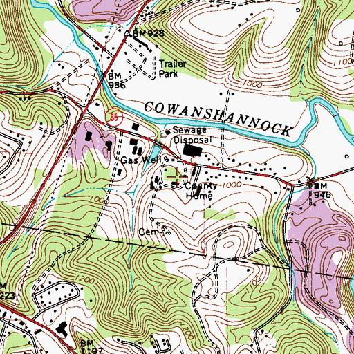 Topographic Map of Nultons House, PA