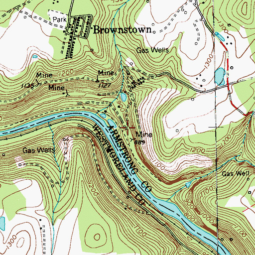 Topographic Map of Kiskiminitas, PA