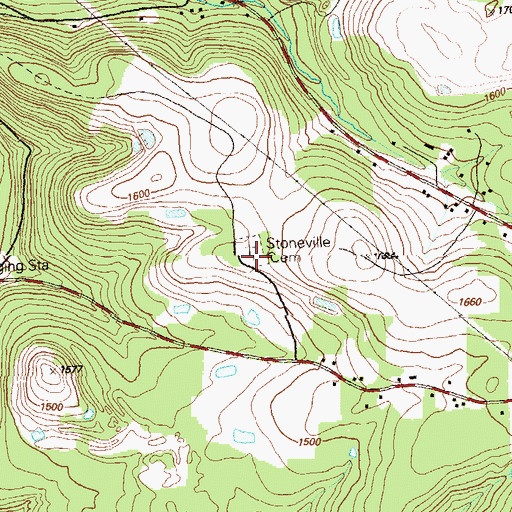 Topographic Map of Stonville, PA