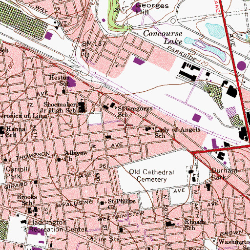 Topographic Map of Hestonville, PA