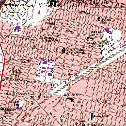 Topographic Map of North Penn, PA