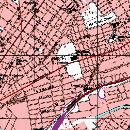 Topographic Map of Whitehall, PA