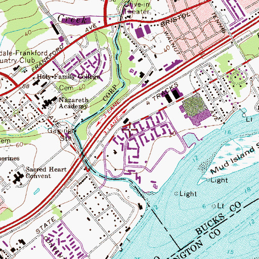 Topographic Map of Red Lion, PA