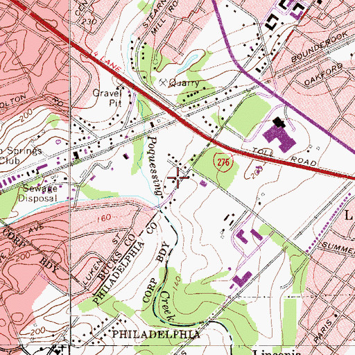 Topographic Map of Pleasantville, PA