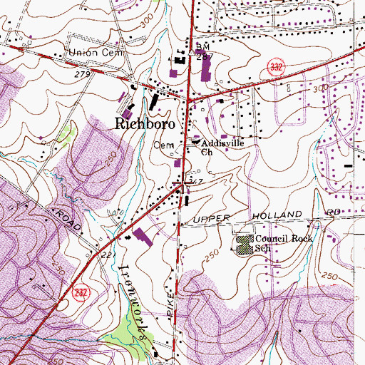 Topographic Map of Addisville, PA