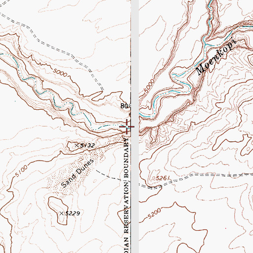 Topographic Map of Begashibito Canyon, AZ