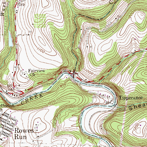 Topographic Map of Tippie Canoe, PA