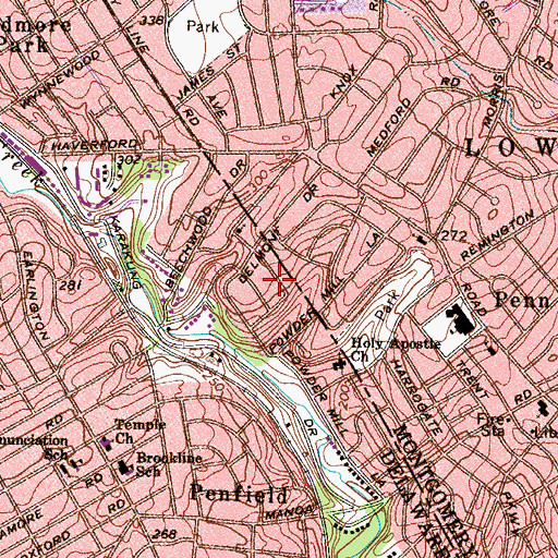 Topographic Map of Echo Mills, PA