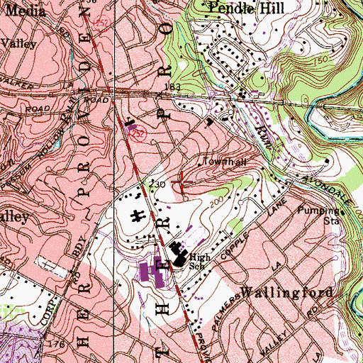 Topographic Map of Hinkson Cors, PA