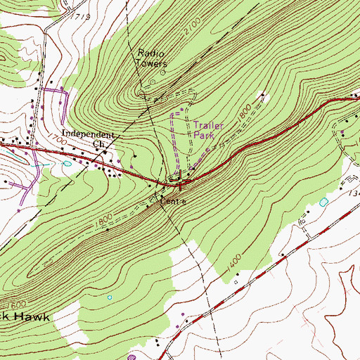 Topographic Map of Nittany Mountain Overlook, PA