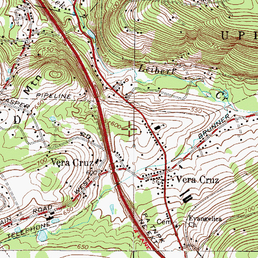 Topographic Map of Vera Cruz Jasper Pits, PA