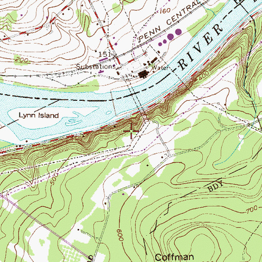 Topographic Map of Nockamixon Cliffs, PA