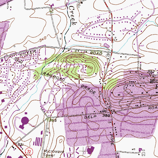 Topographic Map of Fruitville Quarry, PA